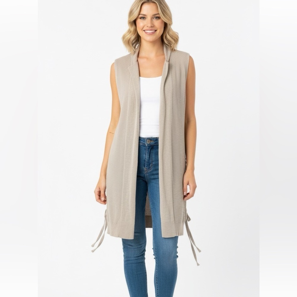 Simply Noelle tan knit sweater cardigan size xsmall